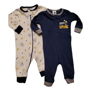 Gerber Navy and Cream Kids One Piece Footies